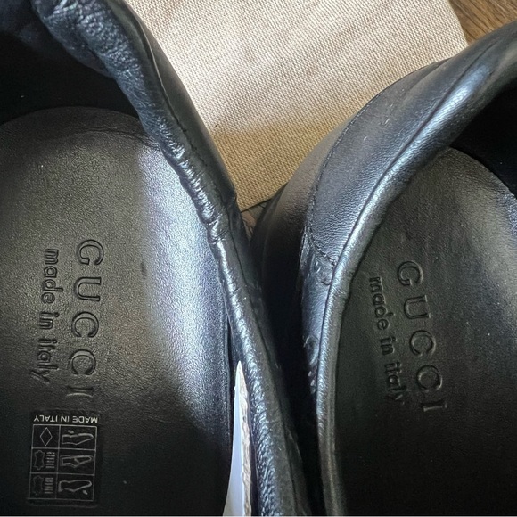 ❗️SOLD❗️GUCCI MicroGuccisima GG Web Detail  Black Leather Sneakers US14.5 - Picture 10 of 14